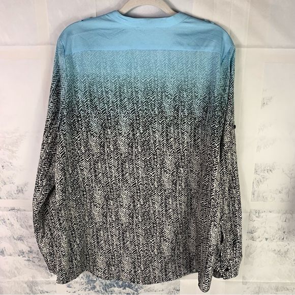 Calvin Klein Ombre Print Button Down Snakeskin Blouse - Picture 4 of 14